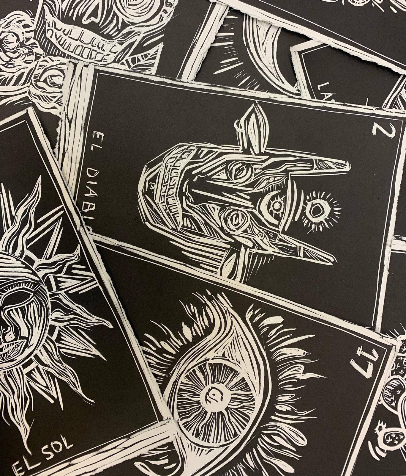 Lotería, linograbado