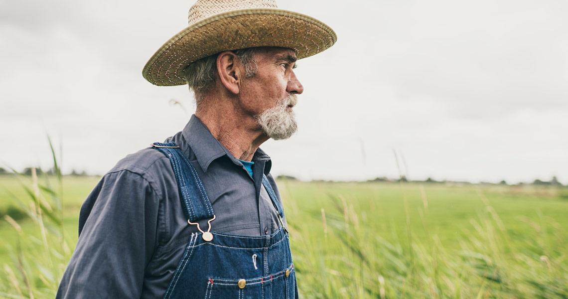 Old farmer with hat