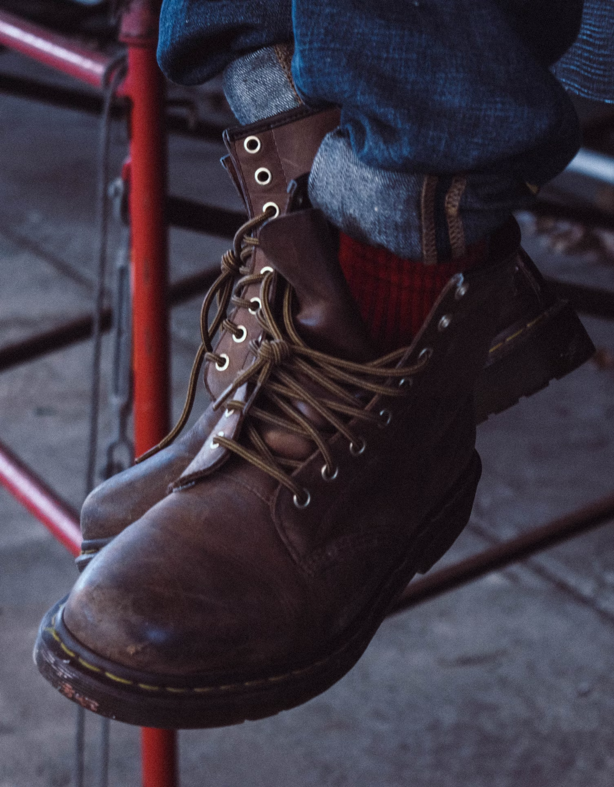 Leather boots