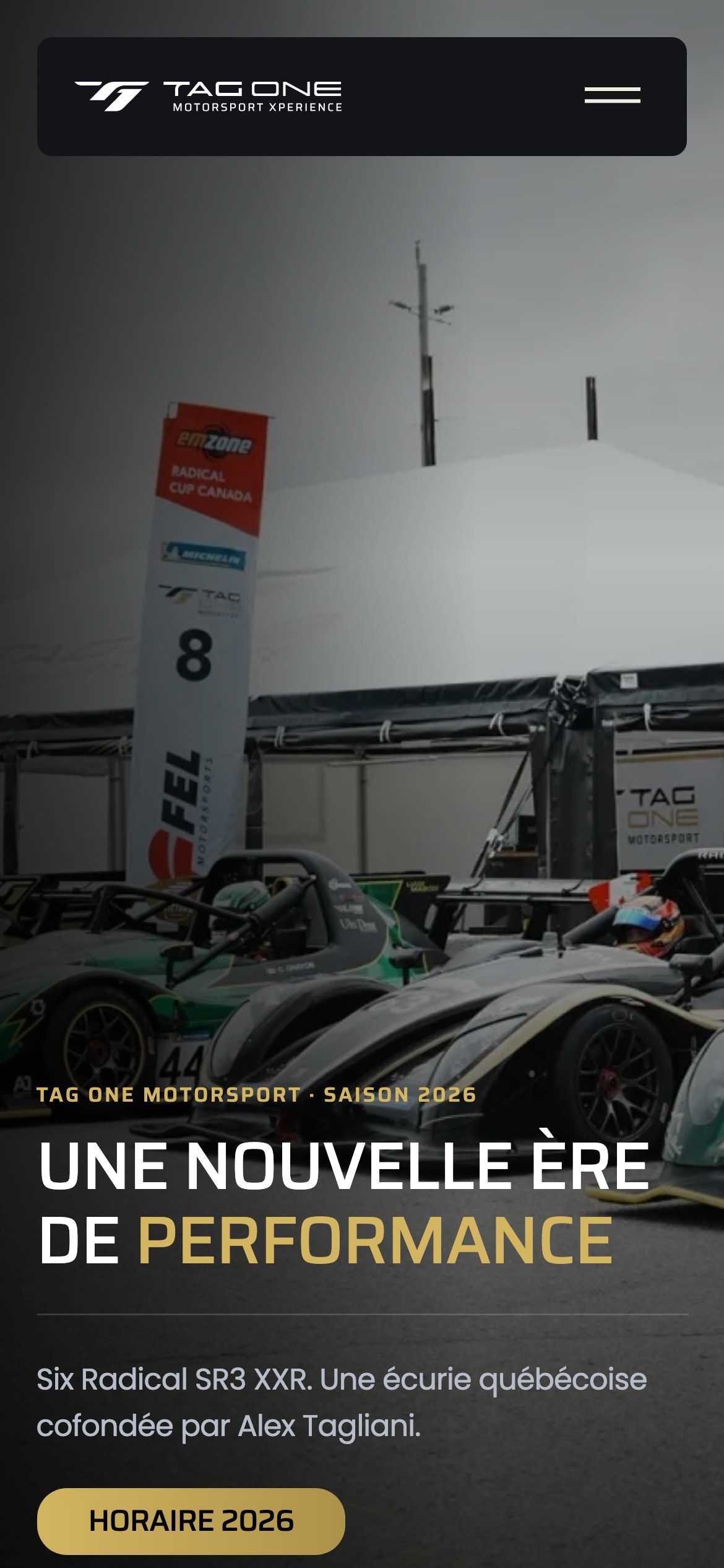 Le site de Tag One Motorsport au téléphone