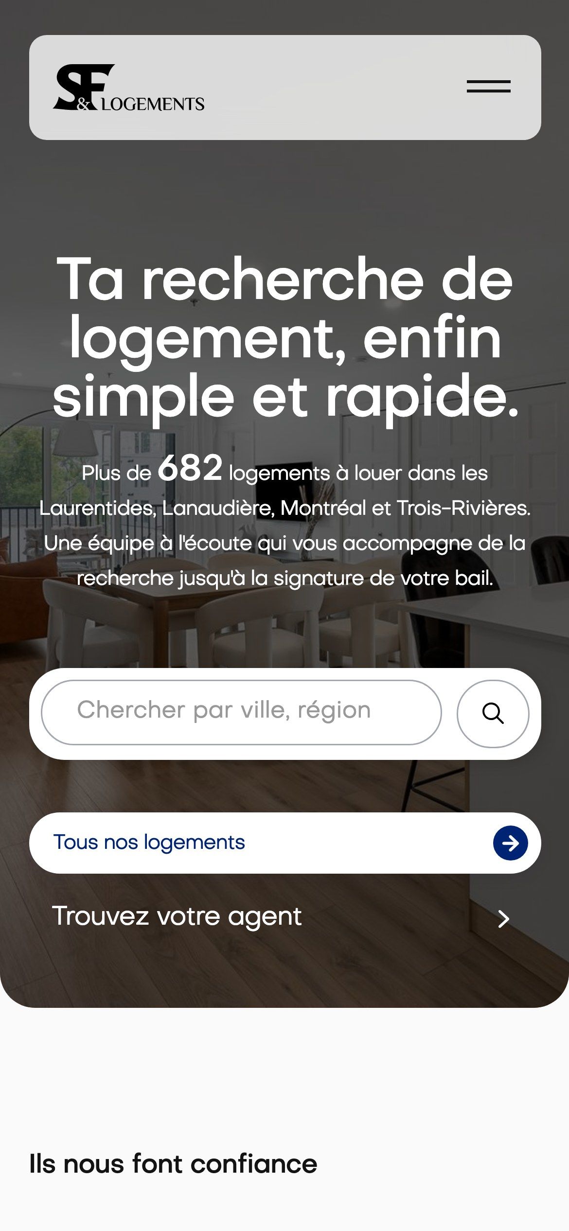 Le site de S&F Logements au téléphone