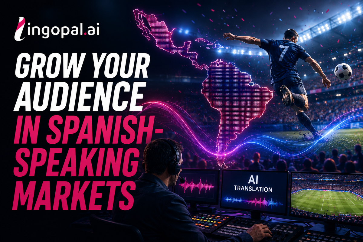 Sports broadcaster using AI-powered live translation to deliver Spanish-language commentary for a regional sports network, expanding audience reach with multilingual sports broadcasting.