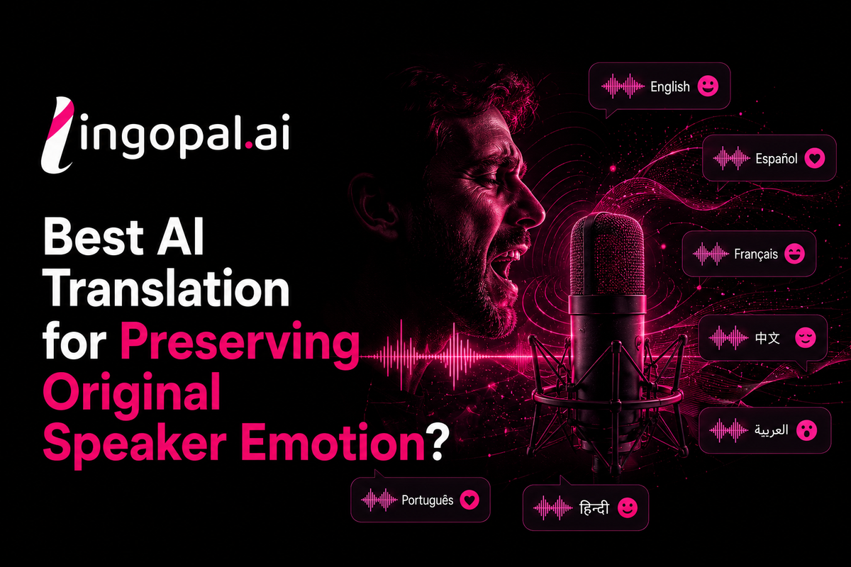 Illustration of an AI speech translation workflow preserving the original speaker’s voice, emotion, and prosody through voice cloning, real-time translation, and multilingual audio generation.