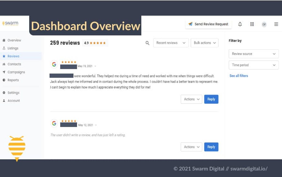 Gain More Positive Reviews, and Reduce Negative Reviews by Using Swarm’s BirdEye Dashboard