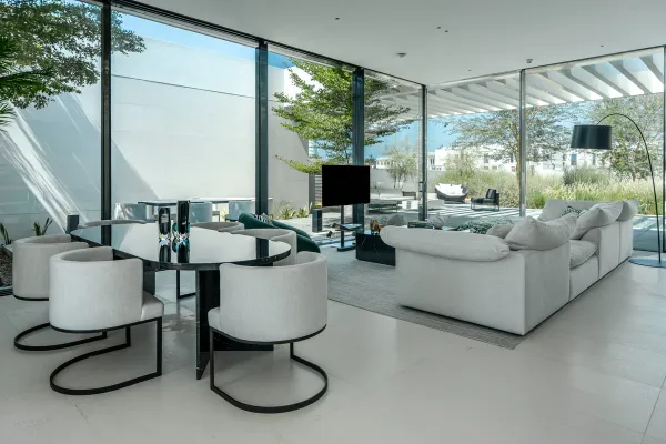 premium interior design for living room and dining room in dubai