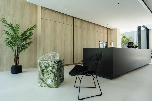 Open modern kitchen in luxury villa in dubai