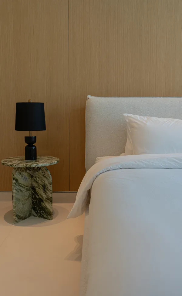 Green marble bedside table 