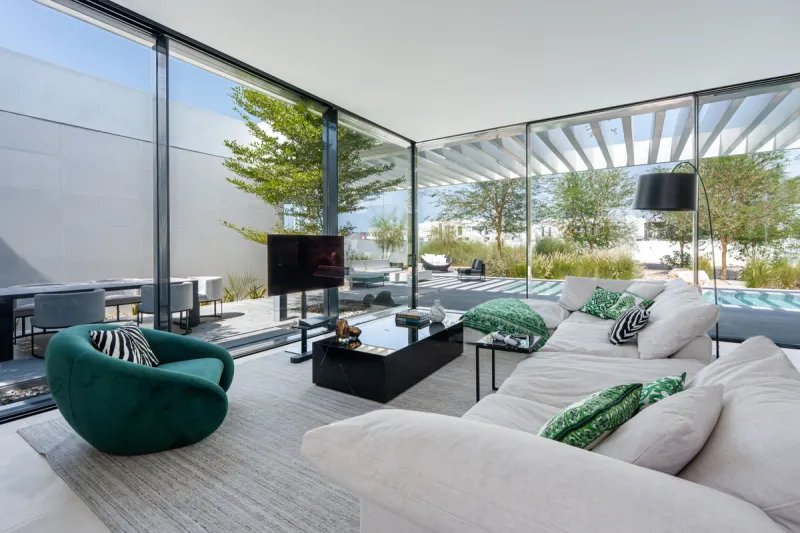 Premium interior design for living room in luxury villa in dubai