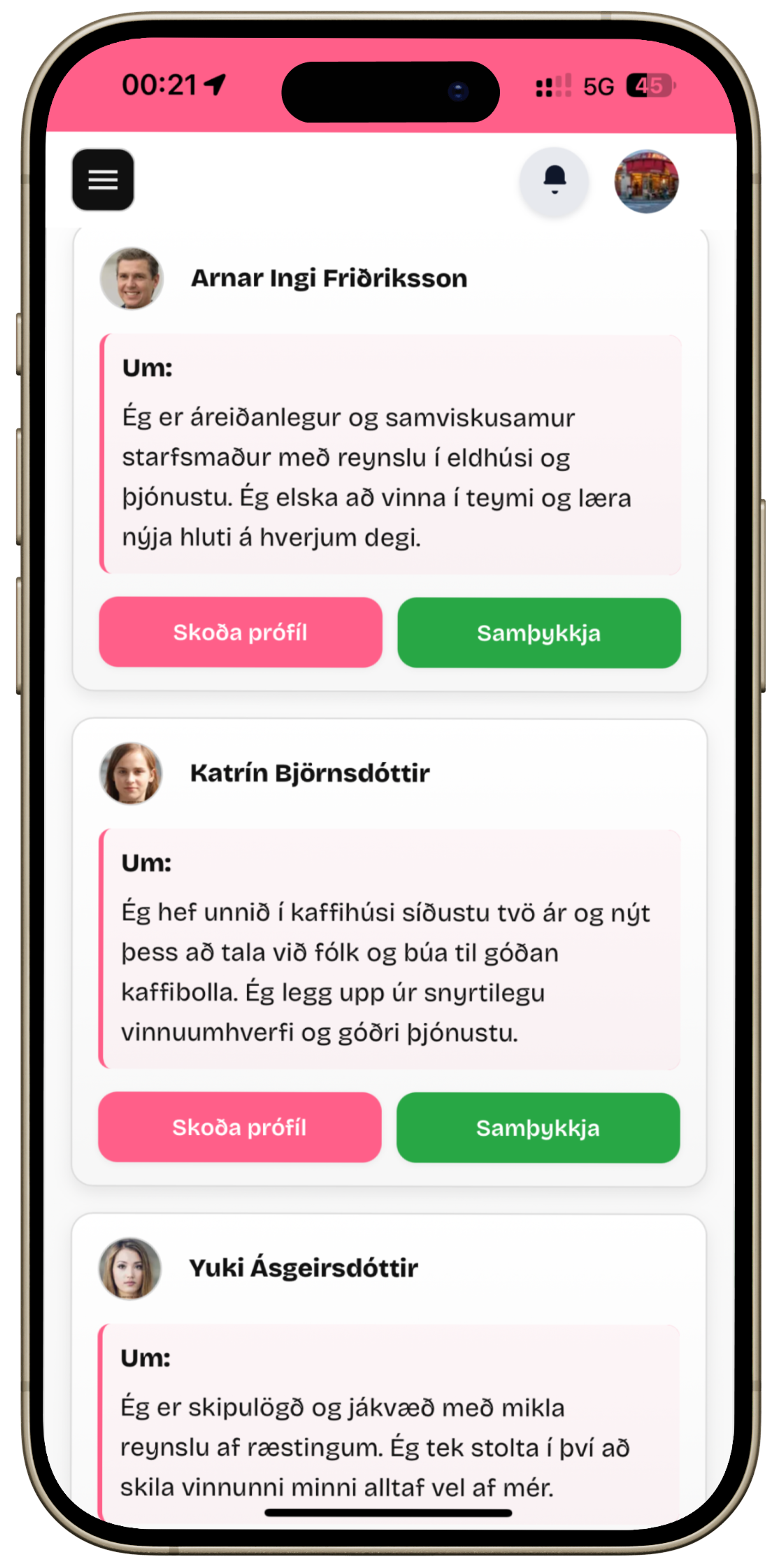 Val á starfsmanni fyrir lausa vakt