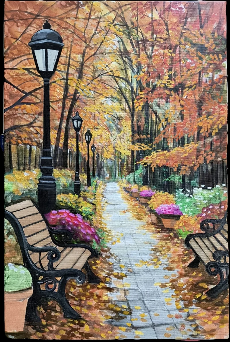 Viale con lampioni
