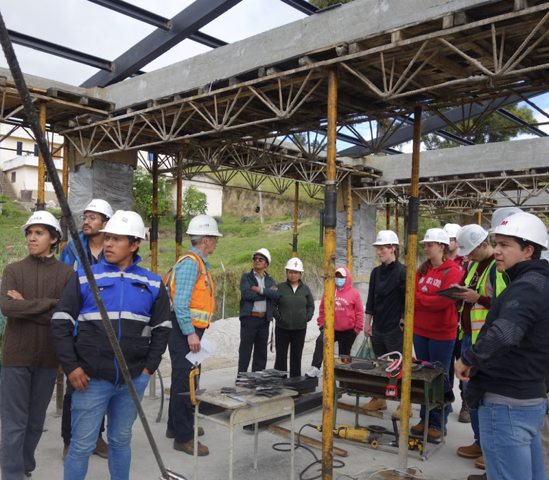 EWB OSU students at the school site in Carrera, Ecuador