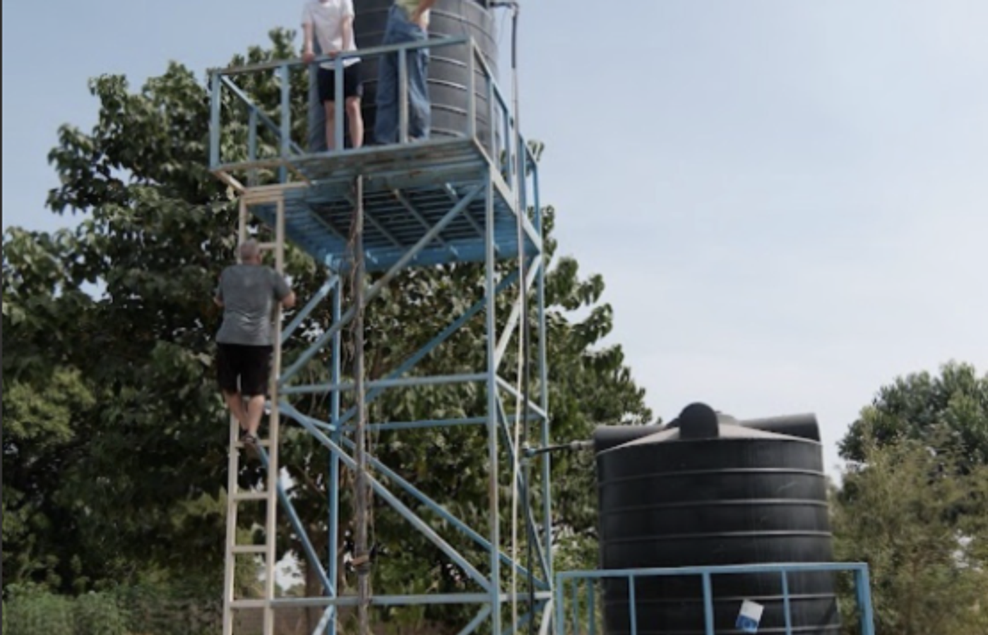 EWB OSU members installing drip irrigation at a Columbus tree nursery