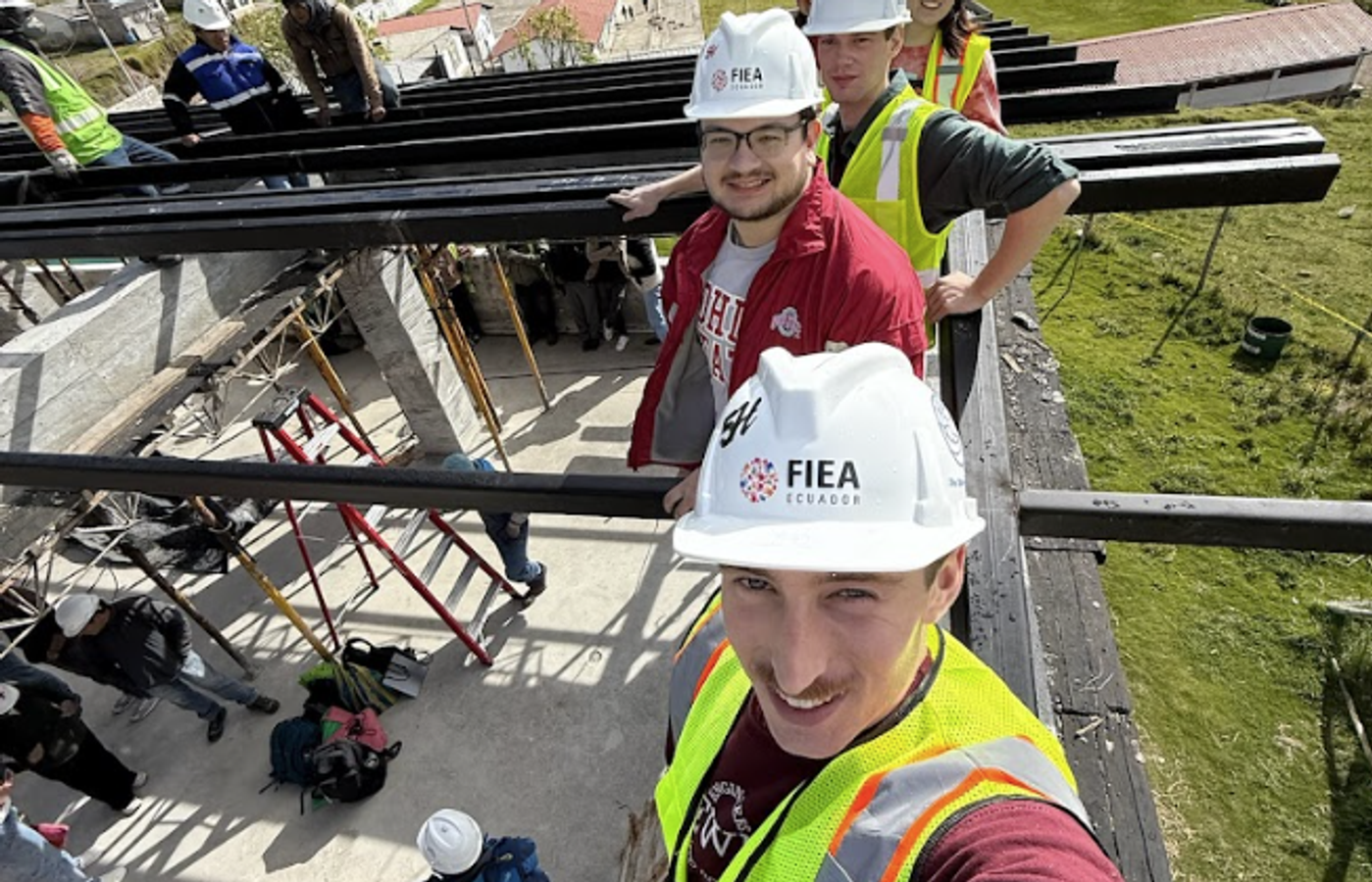 EWB OSU students during footbridge construction in Honduras