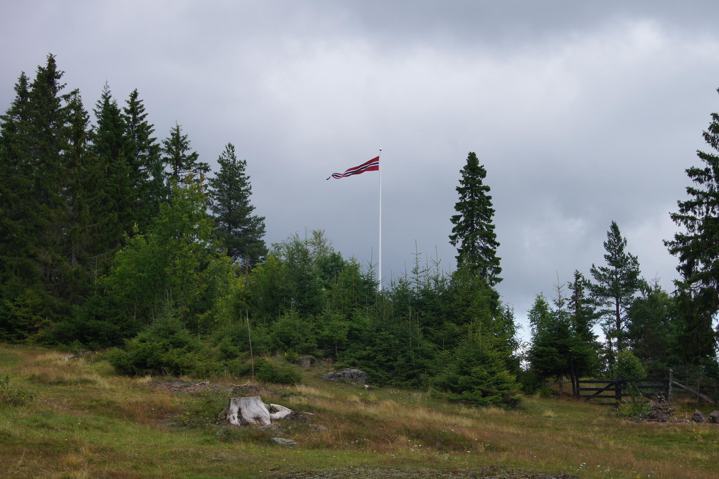 Norsk flagg på Sørsetra. Foto.