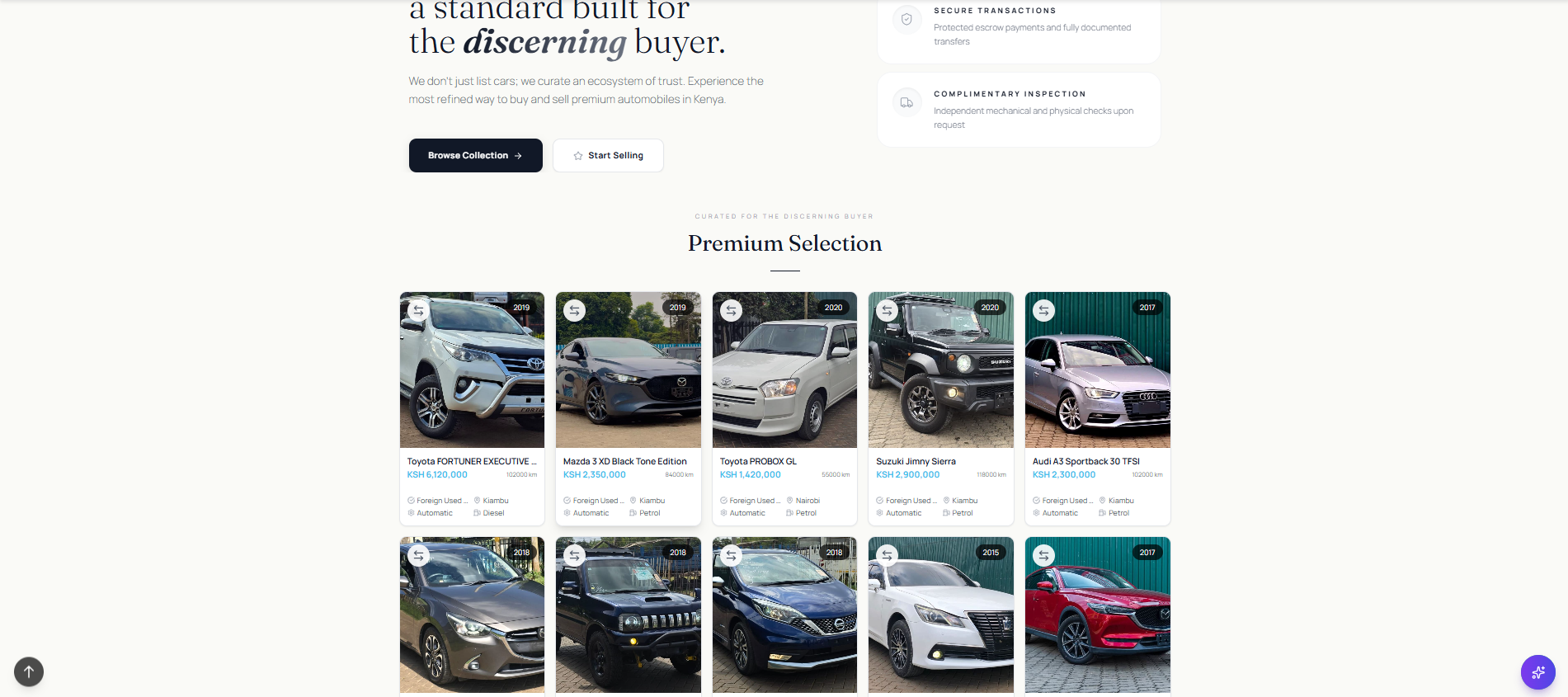 Premium Selection Component (HomePage)