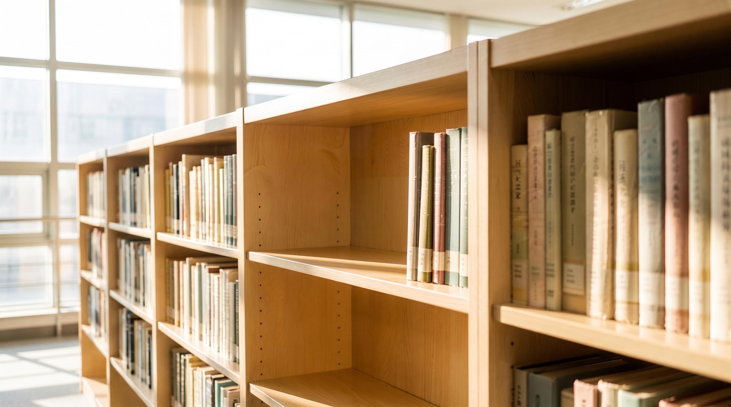 Shelves featuring academic books.