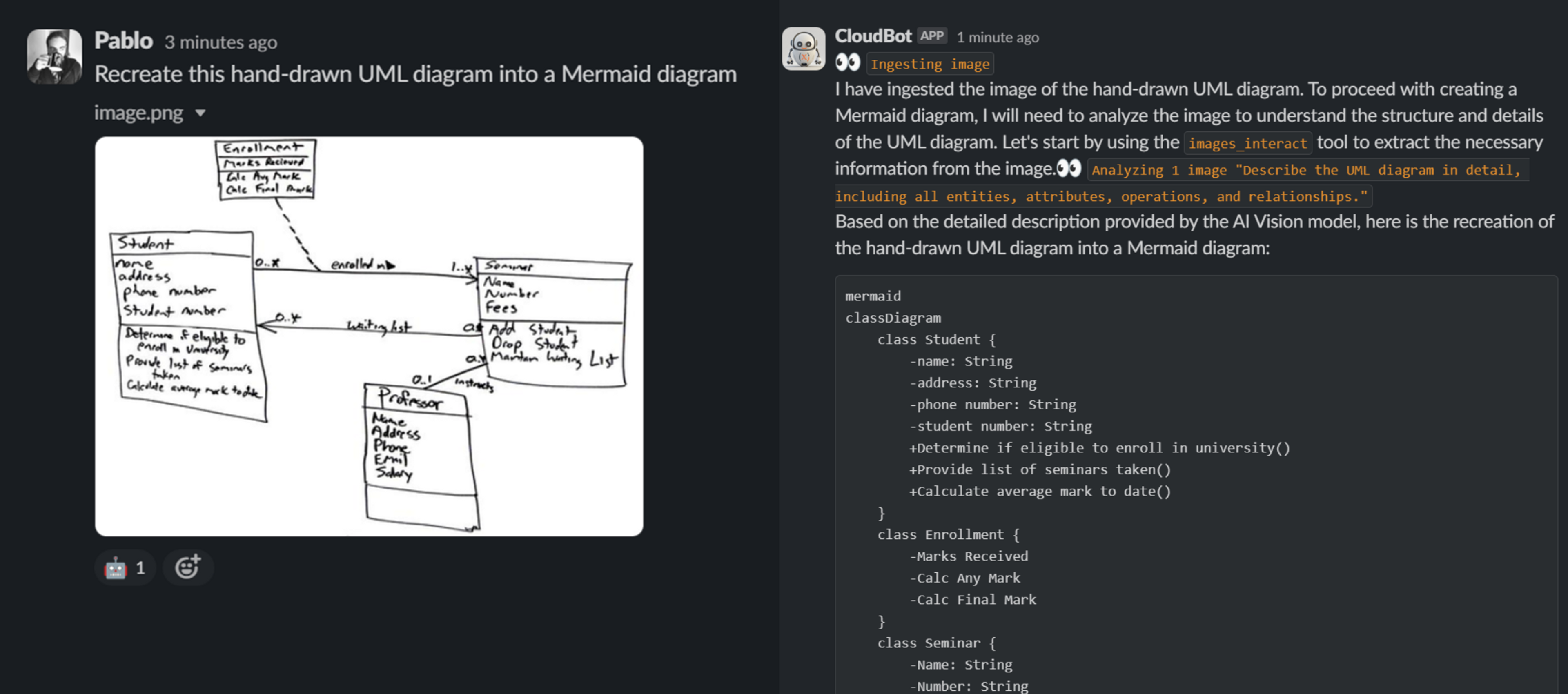 CloudBot using multimodality to understand pictures