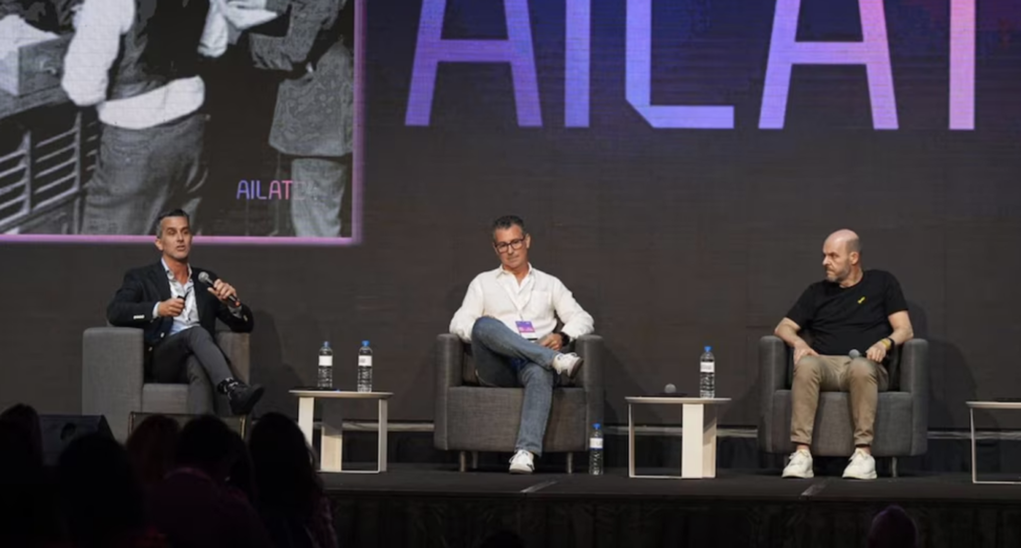 Sebastián Siseles (International VP, Freelancer.com), Axel Abulafia (CBO, CloudX) and Alejandro Melamed (CEO, Humanize Consulting). Photo credit: AI in Latam.