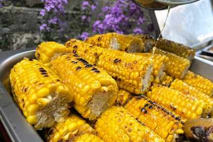 grilled corn on the cob, caterer wiltshire