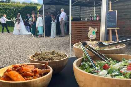 hog roast catering wiltshire wedding buffet