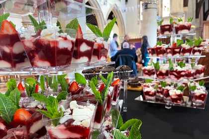 strawberry cheesecake, catering, wedding