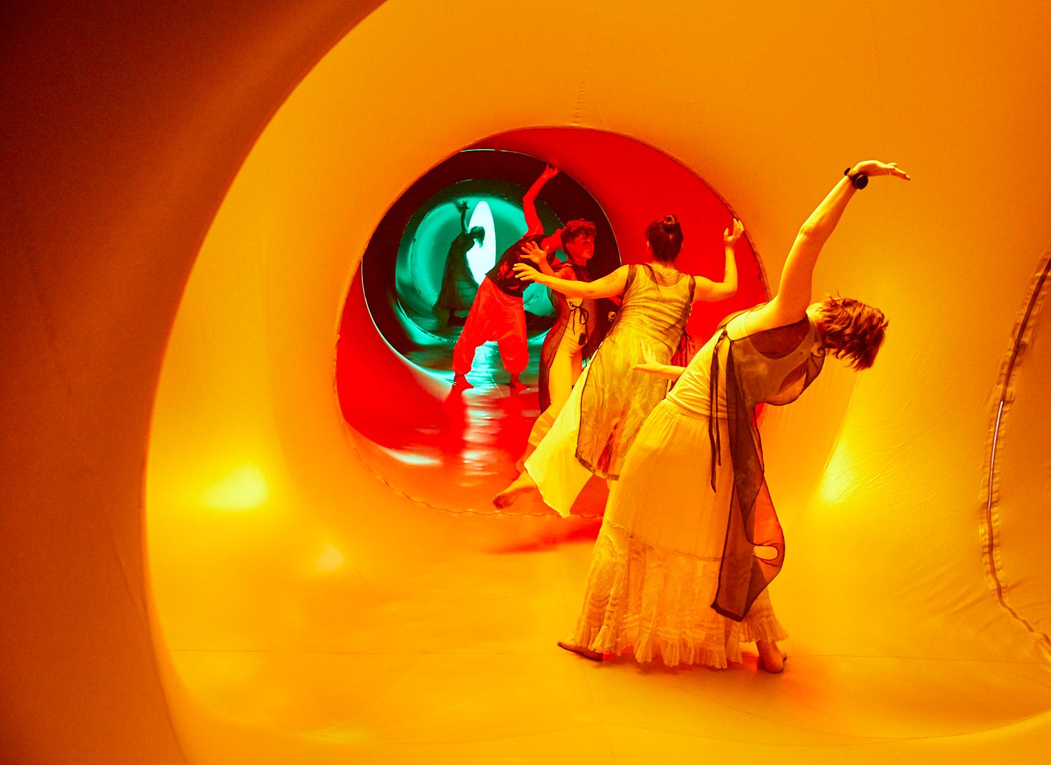 dancers in the luminarium