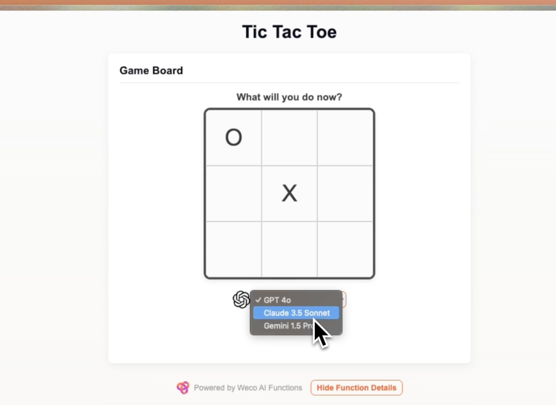 Tic Tac Toe x AI Functions