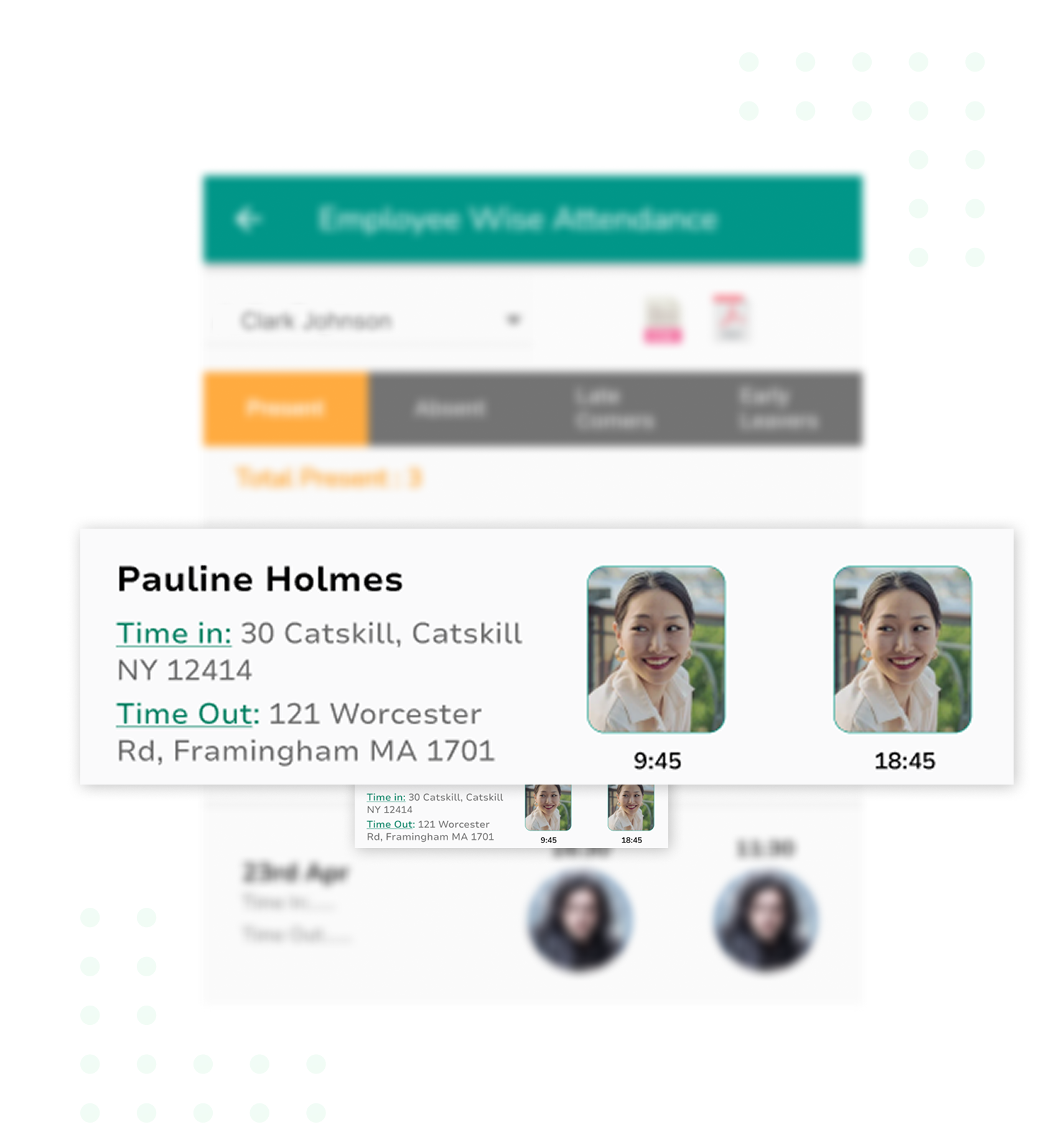 mobile attendance app - Real time Attendance
