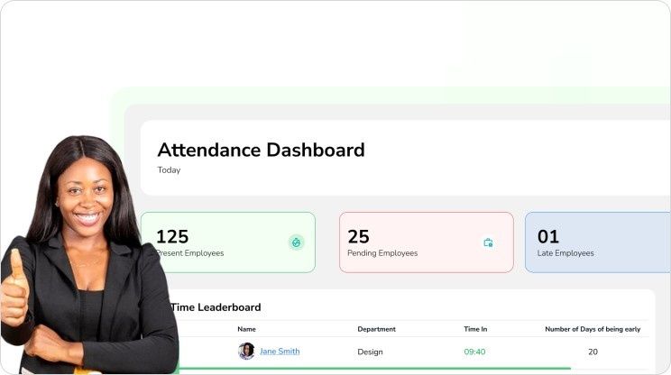 attendance management - Time & Attendance tracking dashboard