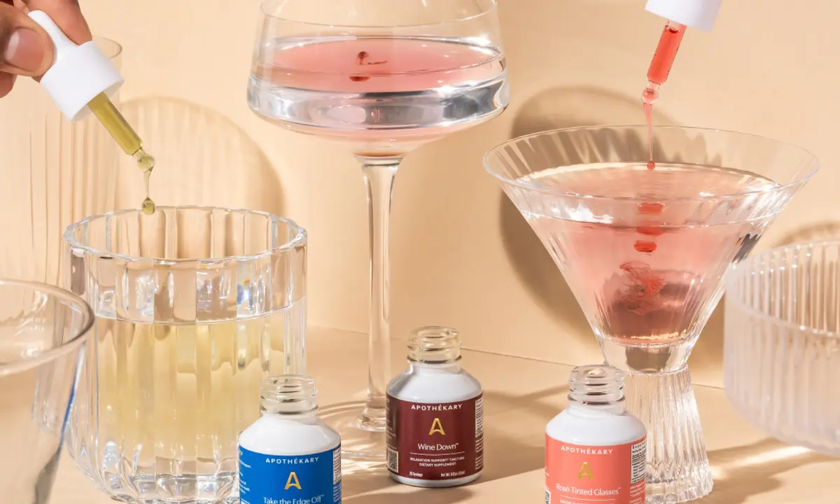 Photograph of Apothekary tinctures in mocktails