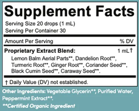 Rescue Bloat Supplement Facts