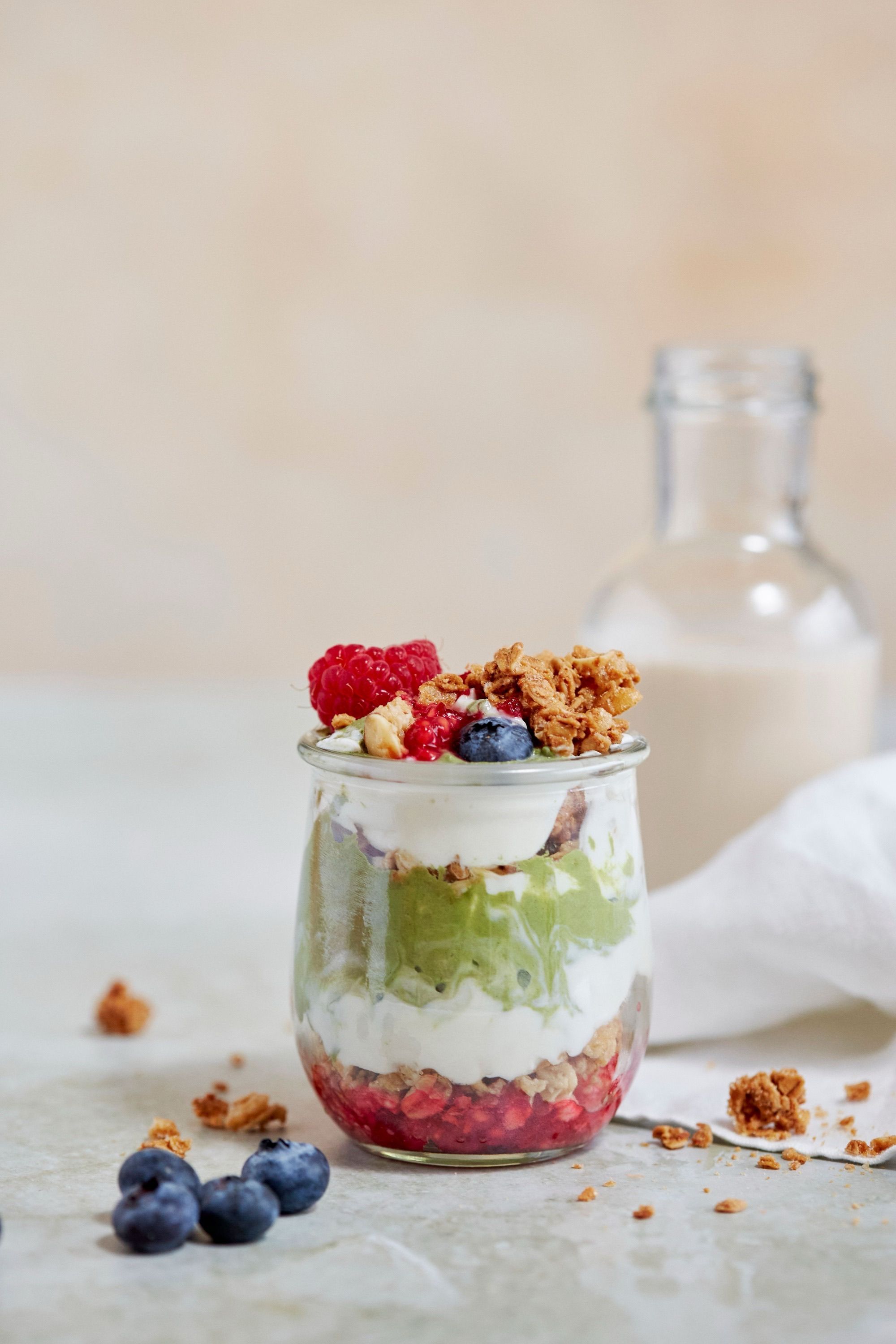 small parfait with yogurt, Slay All Day , fruit and granola