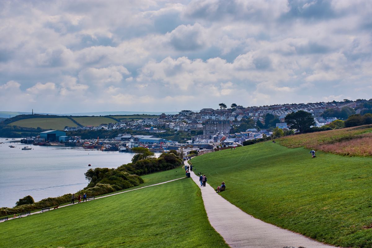 View of Padstow from coastal path