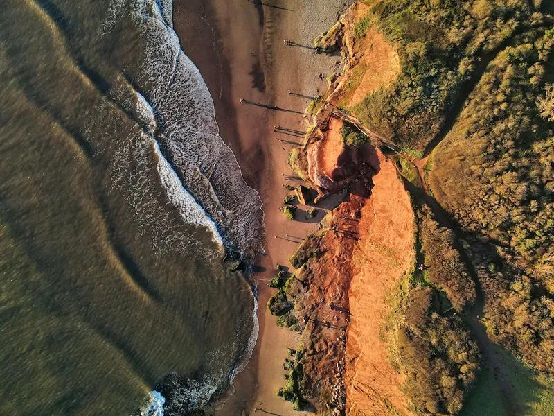 Exmouth Beach arial view