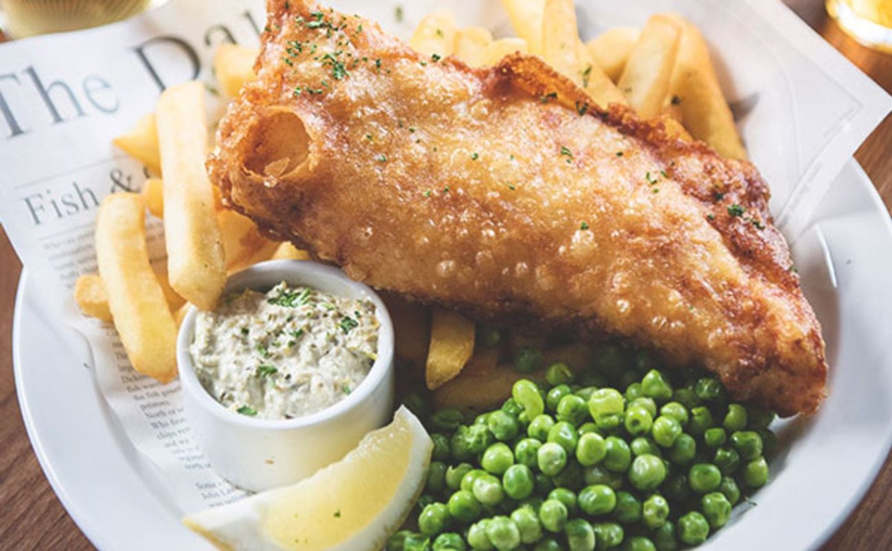 A delicious fish and chip supper at The Victoria Inn, a dog-friendly pub in Devon