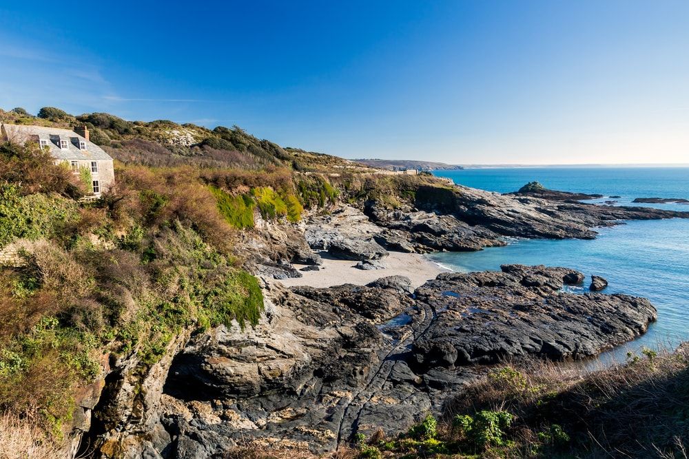The coastline of Prussia Cove in Cornwall, one of the UK's best beaches