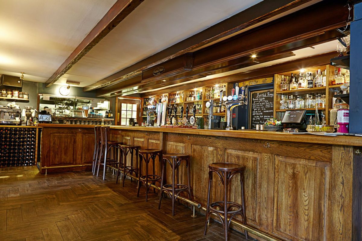 The bar of Old Bridge Inn, a dog-friendly pub in Aviemore