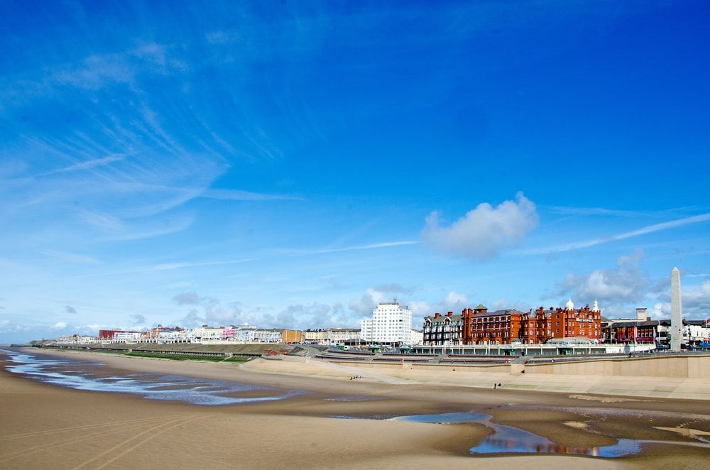The stunning coastline of Bispham Beach in Lancashire, one of the UK's best beaches