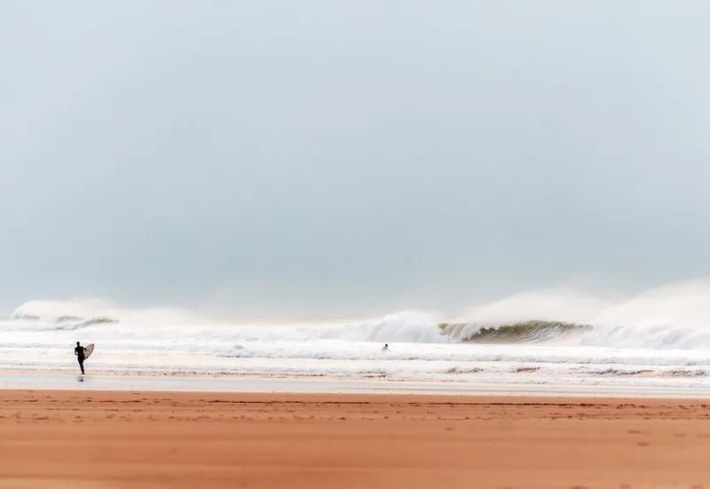 Surfer at Croyde Bay beach