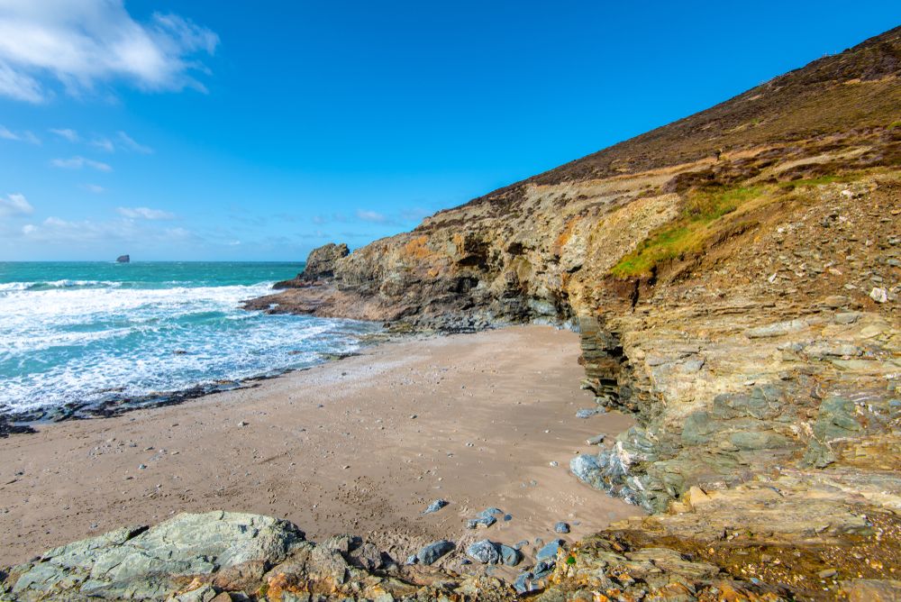 The beautiful St Combs beach, one of the best beaches in Scotland