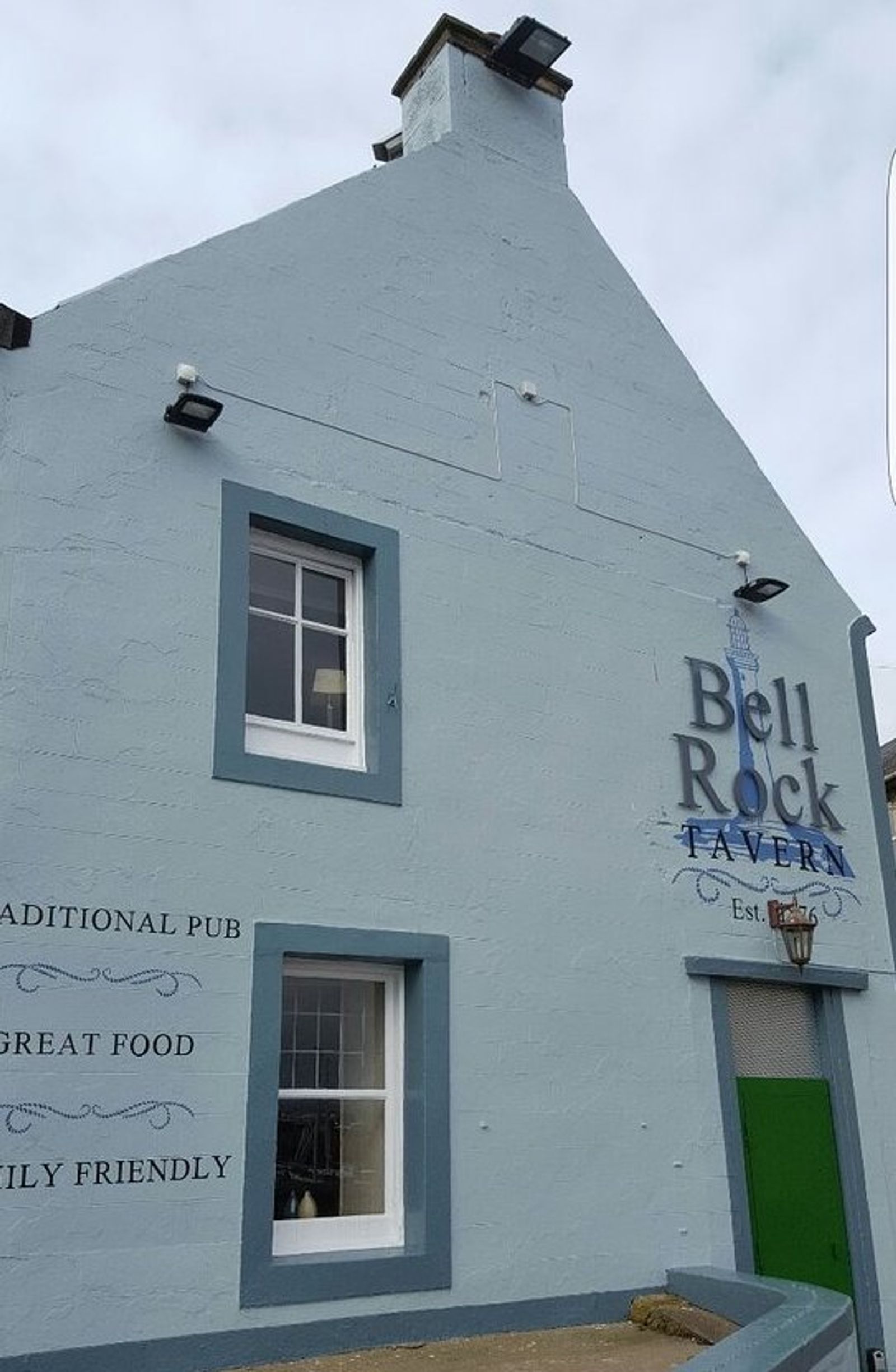The exterior of Bell Rock Tavern, a dog-friendly pub in Tayport