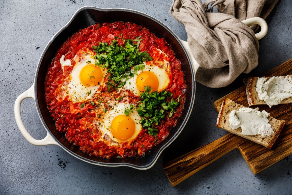 Slow cooked shakshuka brunch dish