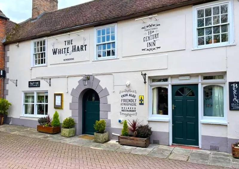 The exterior of The White Hart, a dog-friendly pub in Dorset