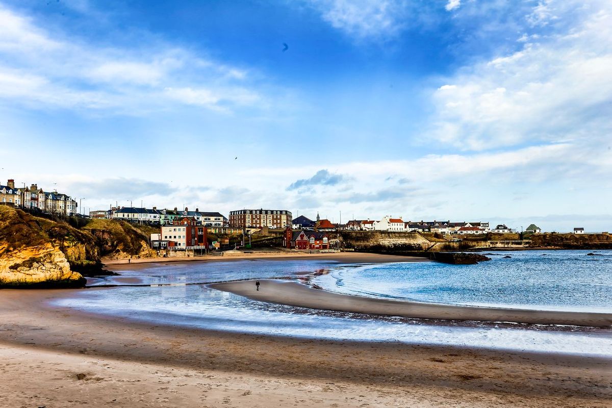 Beachfront view of the Boatyard Cafe in Cullercoats, Newcastle