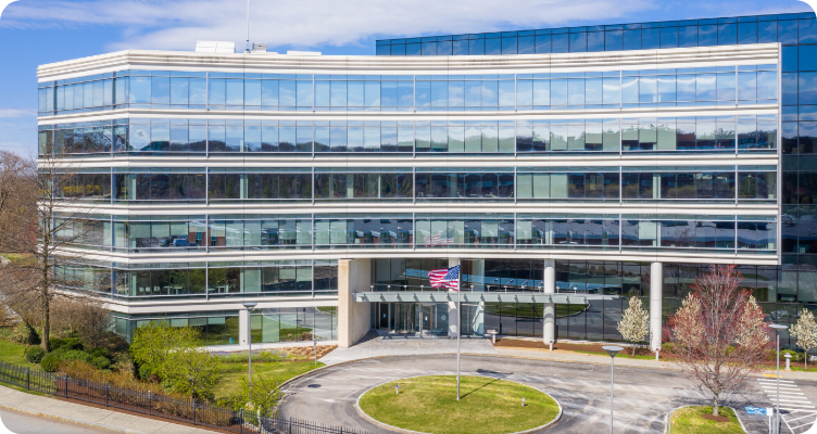 Exterior shot of BioLineRx’s US headquarters in Waltham