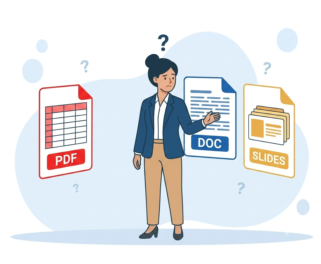 PDF vs. Word vs. PowerPoint: How to Choose the Right Format (And What Goes Wrong When You Don't)