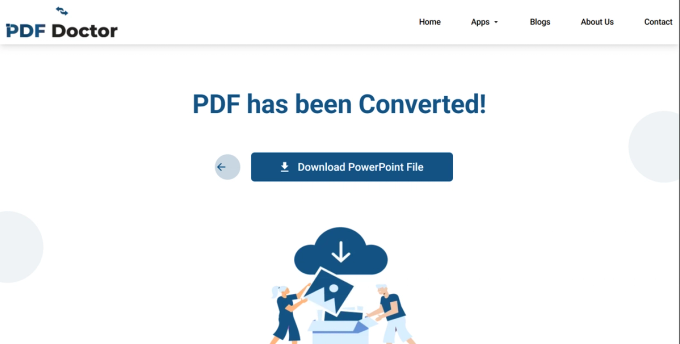 Screenshot of the PDF Doctor tool showing a 