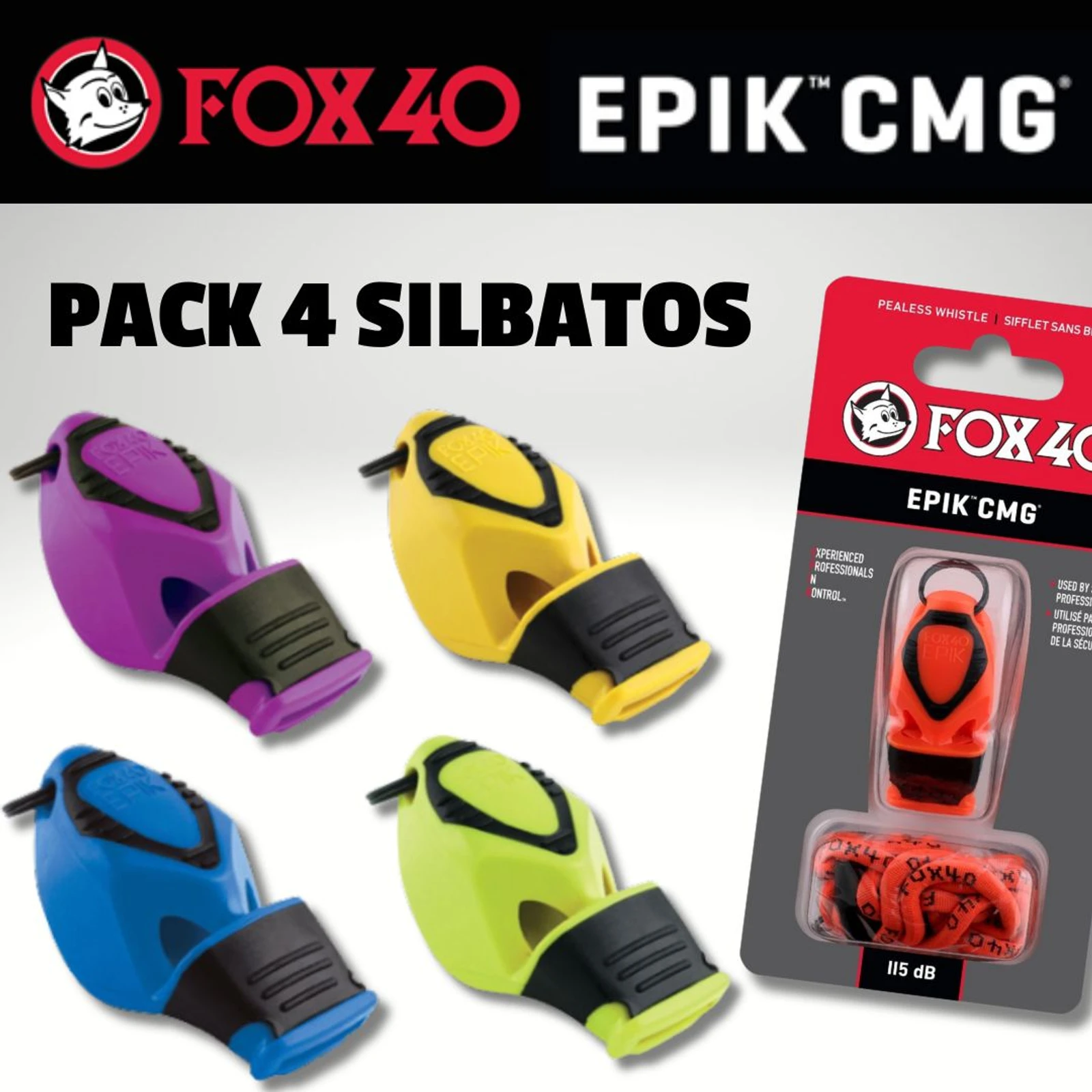 Pack 4 Sifflets FOX 40 EPIK CMG