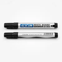 Two Gxin white board markers model G-21B with black ink and fine 2-3mm tip for writing.