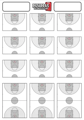 Planilla de baloncesto para imprimir con 9 medias pistas y 3 pistas enteras